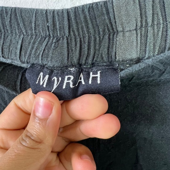 Myrah Women's Activewear Sweatpants Wide Leg Elastic Waist Black Size Large - Picture 3 of 4